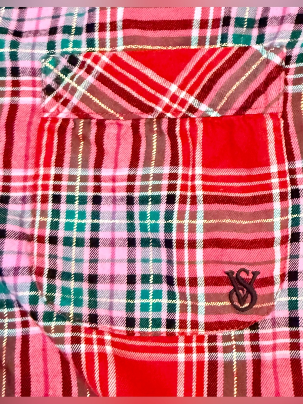Victoria’s Secret Plaid Flannel Pajama Set Red Christmas Women’s Large | EUC - Picture 7 of 8